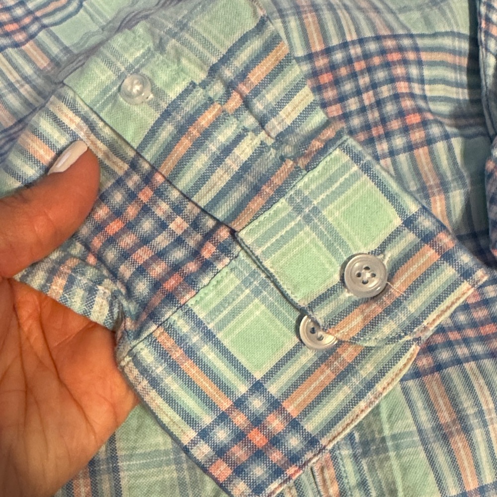 Class Club Blue and Pink Plaid Button Down Shirt - Picture 3 of 6